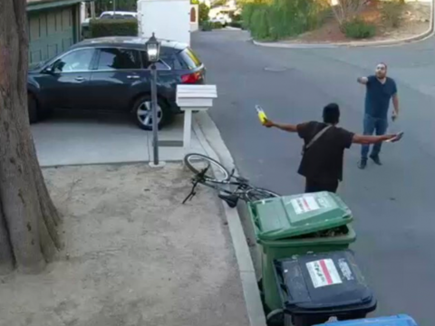 Los Angeles homeowners confront man with torch as wildfires rage: video