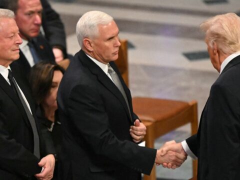 Trump, Pence shake hands at Carter funeral in first public meeting since leaving office