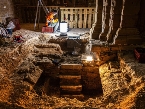 Hidden staircase in church leads archaeologists to unearth 400-year-old burial vault