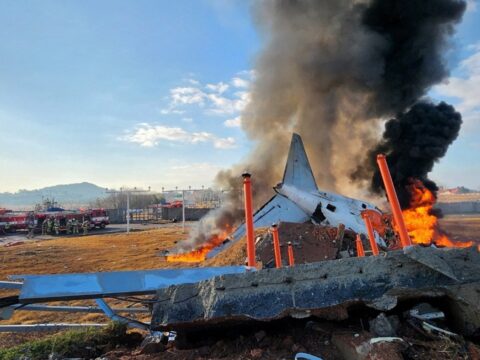 Eyewitnesses to South Korea plane crash recount sparks in engine, bird strike before collision