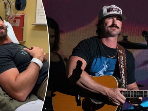 Country singer Riley Green braves brutal cold after hospitalized on hunting trip