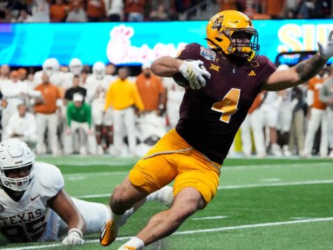 Cam Skattebo sounds off on fan accusing ASU star running back of late night out before Peach Bowl